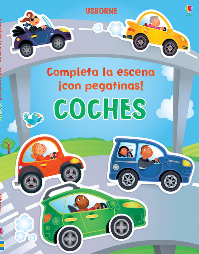 Coches. Completa la escena ¡con pegatinas!