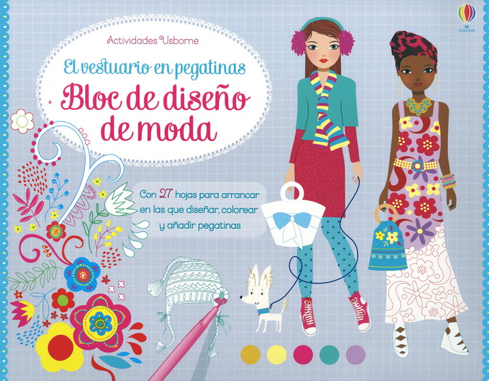 Bloc de diseño de moda. El vestuario en pegatinas